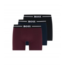 Hugo Boss Three-pack of stretch-cotton boxer briefs 50483645-978 Dark Blue/Red
