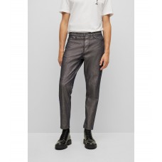 Hugo Boss Tapered-fit jeans in metallic-effect denim 50483869-960 Grey