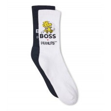 Hugo Boss BOSS x PEANUTS two-pack of cotton-blend socks with exclusive artwork hbeu50483881-962 White / Black