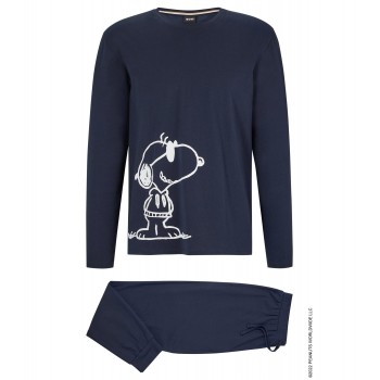 Hugo Boss BOSS x PEANUTS gift-boxed stretch-cotton pyjama set with exclusive artwork 50483963-403 Dark Blue