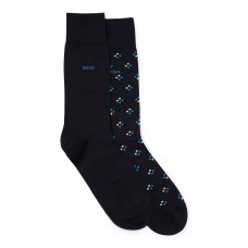 Hugo Boss Two-pack of socks in a mercerised-cotton blend hbeu50484001-401 Dark Blue