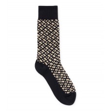 Hugo Boss Regular-length socks with sparkling monograms in stretch fabric hbeu50484232-001 Black