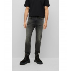 Hugo Boss Tapered-fit jeans in sulphur-black comfort-stretch denim 50484322-007 Black