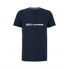 Hugo Boss Regular-fit T-shirt in cotton with UV protection 50484328-415 Dark Blue