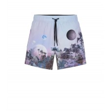 Hugo Boss Quick-dry patterned swim shorts in recycled fabric 50484356-509 Dark Purple