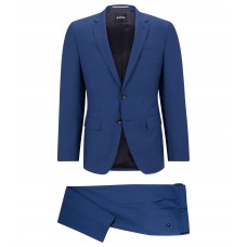 Hugo Boss Slim-fit suit in micro-patterned responsible wool 50484800-479 Blue