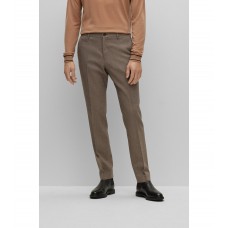 Hugo Boss Wool-blend trousers with micro pattern 50484826-271 Beige