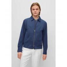 Hugo Boss Cotton-blend jacket with two-way zip 50484867-404 Dark Blue
