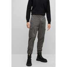 Hugo Boss Relaxed-fit cargo trousers in stretch cotton 50484948-012 Dark Grey