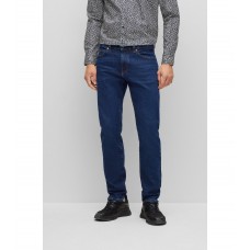 Hugo Boss Regular-fit jeans in marbled-indigo comfort-stretch denim 50484968-406 Dark Blue