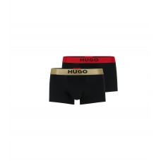Hugo Boss Two-pack of stretch-cotton trunks with logo waistbands 50485280-009 Black