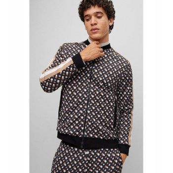 Hugo Boss Zip-up sweatshirt with monogram print 50485581-001 Patterned