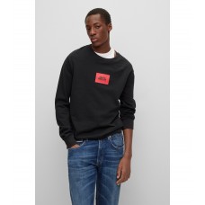 Hugo Boss HUGO | REPLAY organic-cotton sweatshirt with red capsule logo label 50485661-098 Black