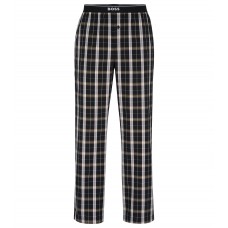 Hugo Boss Checked pyjama bottoms in cotton poplin 50485701-260 Beige