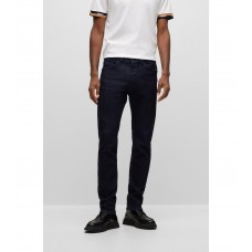 Hugo Boss Tapered-fit jeans in indigo supreme-movement denim 50485708-403 Dark Blue