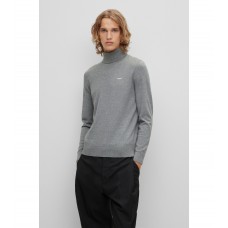 Hugo Boss Cotton-blend sweater with chest logo 50485834-020 Grey