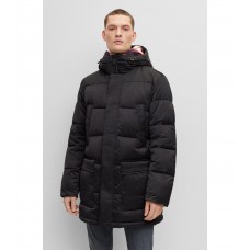 Hugo Boss Padded parka jacket in water-resistant satin 50485878-001 Black