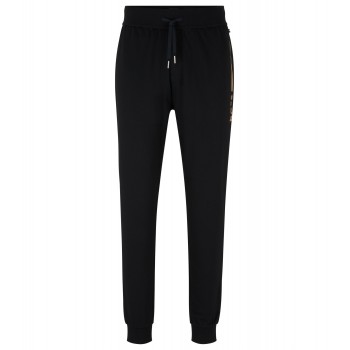 Hugo Boss Cotton-blend tracksuit bottoms with logo and stripe 50485946-001 Black
