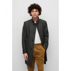 Hugo Boss Regular-fit coat in a wool blend 50486359-021 Dark Grey