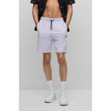Hugo Boss Relaxed-fit shorts in cotton terry with handwritten logo 50486438-535 Light Purple