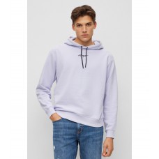 Hugo Boss Relaxed-fit cotton-terry hoodie with handwritten logo 50486444-535 Light Purple