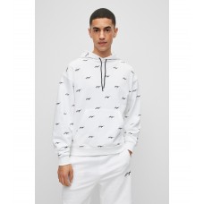 Hugo Boss Relaxed-fit hoodie in cotton terry with handwritten logos 50486459-100 White