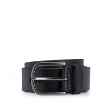 Hugo Boss Leather belt with cut-out logos 50486666-001 Black