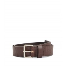 Hugo Boss Pin-buckle belt in structured leather with logo keeper 50486739-202 Dark Brown