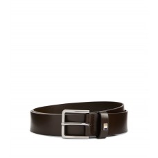 Hugo Boss Italian-leather belt with signature-stripe hardware 50486839-205 Dark Brown