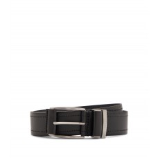 Hugo Boss Italian-leather belt with smooth finish and branded keeper 50486974-001 Black