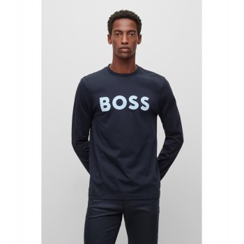 Hugo Boss Long-sleeved T-shirt in cotton jersey with contrast logo 50486977-404 Dark Blue