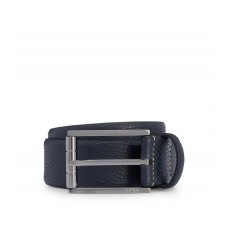 Hugo Boss Gift-boxed belt in Italian leather with gunmetal buckle 50486995-401 Dark Blue