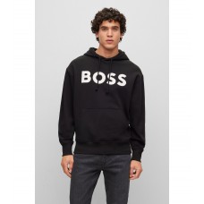 Hugo Boss Logo-print hoodie in French-terry cotton 50487134-001 Black