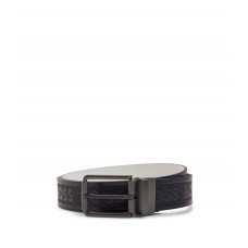Hugo Boss Reversible belt in Italian leather with logo details 50487159-410 Dark Blue