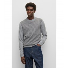 Hugo Boss Crew-neck sweater in knitted jacquard 50487336-041 Grey