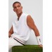 Hugo Boss BOSS x Matteo Berrettini sleeveless sweater in pure cotton with stripe details 50487474-100 White