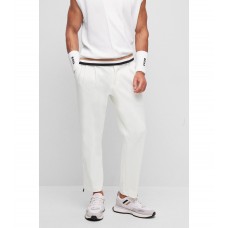 Hugo Boss BOSS x Matteo Berrettini tapered-fit trousers in a cotton blend 50487619-100 White