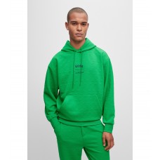 Hugo Boss BOSS x AJBXNG relaxed-fit hoodie with all-over monogram jacquard 50487659-342 Light Green