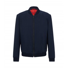 Hugo Boss Bomber-style slim-fit jacket in stretch cotton 50488019-405 Dark Blue
