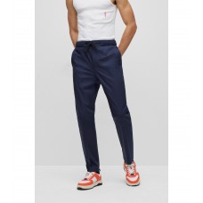 Hugo Boss Extra-slim-fit stretch-cotton trousers with drawstring waist 50488035-405 Dark Blue
