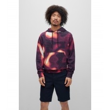 Hugo Boss Cotton-terry hoodie with heat-map print 50488176-660 Patterned