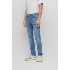 Hugo Boss Tapered-fit jeans in dark-blue super-stretch denim 50488344-432 Blue