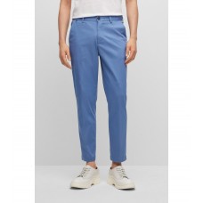 Hugo Boss Relaxed-fit trousers in a crease-resistant cotton blend 50488470-479 Light Blue