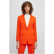 Hugo Boss Regular-fit jacket in Japanese crepe with natural stretch 50490053-821 Dark Orange