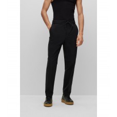 Hugo Boss Packable extra-slim-fit trousers with elasticated waist 50490135-002 Black