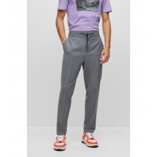Hugo Boss Drawcord trousers in wool-blend twill 50490477-036 Grey