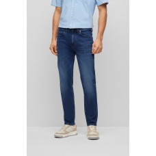 Hugo Boss Tapered-fit jeans in dark-blue supreme-movement denim 50490533-414 Dark Blue