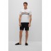 Hugo Boss Contrast-waistband pyjama shorts in cotton, modal and stretch 50490924-001 Black