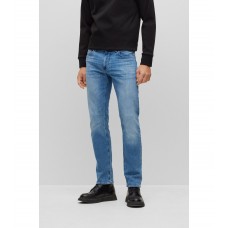 Hugo Boss Regular-fit jeans in blue Italian cashmere-touch denim 50491013-430 Light Blue