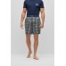 Hugo Boss Checked pyjama shorts in cotton poplin with logo waistband 50491169-343 Green Patterned